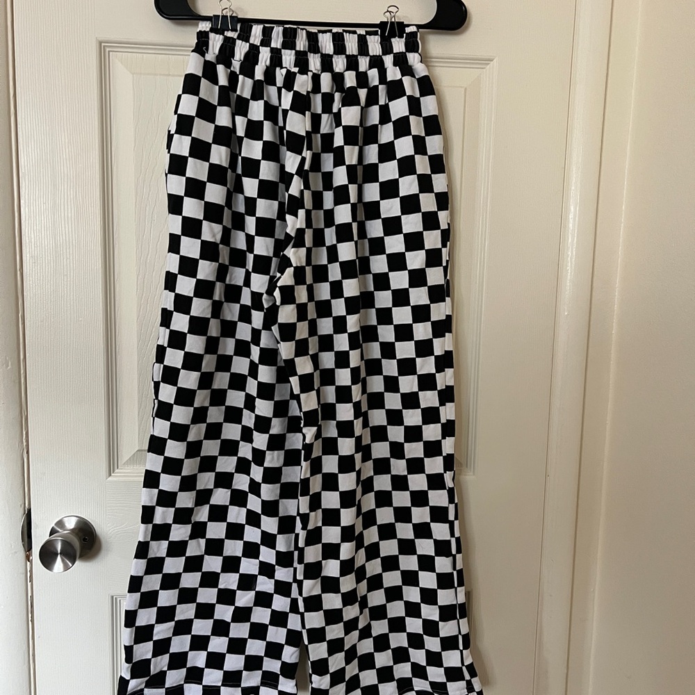 SHINY BY NATURE Checkered Black and White Pants - Picture 2 of 4